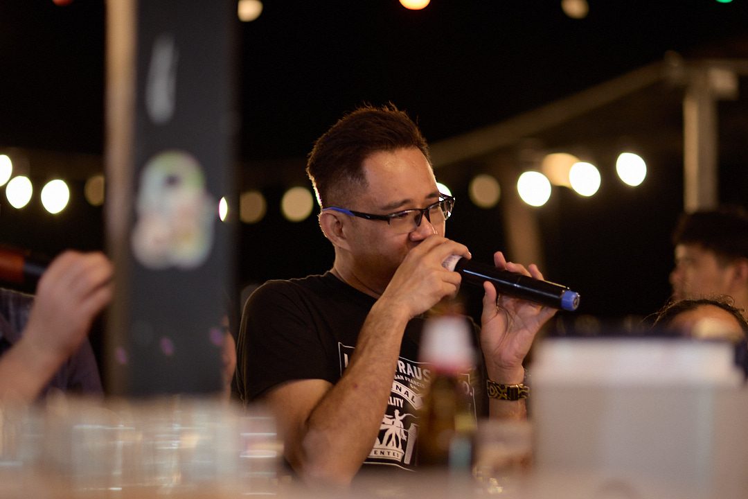 The karaoke stage at The Farm