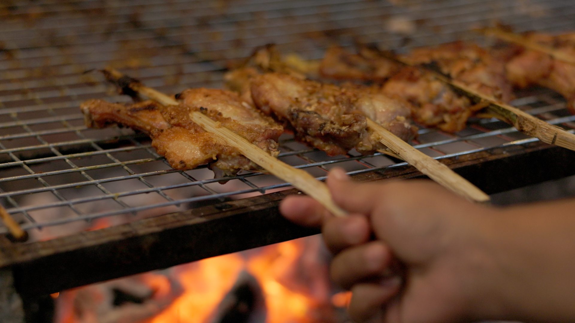 Over the coals